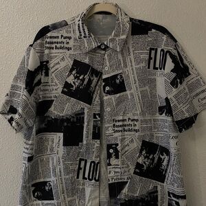 Newspaper Button Up Shirt